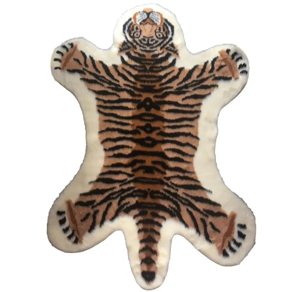 110*85cm Cow Tiger Print Area Rug Leopard Cowhide Faux Skin Leather Carpet Bedroom Office Livingroom Floor Mat Home Room Decor