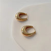 925 Silver Plated Gold Color Oval Hoop Earrings For Women Party Wedding Jewelry Gift eh842