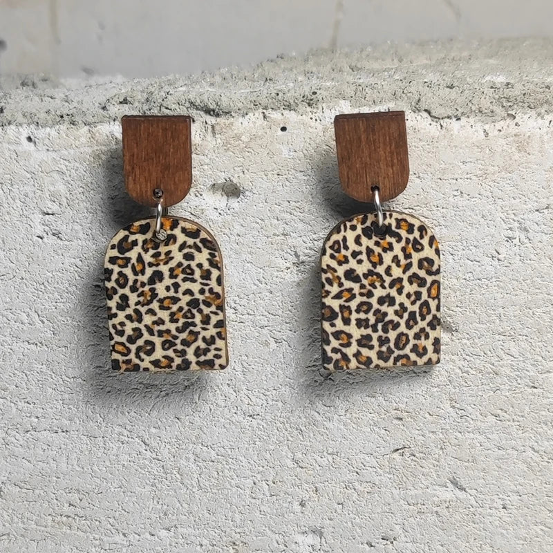 New Leopard Pattern Love Earrings Bohemian Ethnic Style Earrings Popular Fashion Earrings Jewelry Gifts