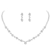 Simple Earrings and Necklace Set Double Heart-shaped Necklace Exquisite Crystal Zircon Pendant Chain Women's Wedding Jewelry