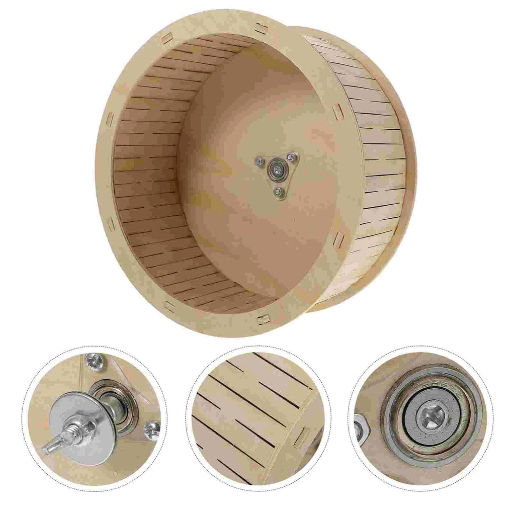 Toy Hamster Roller Plaything Cage Accessories Hedgehog Exercise Wheel Wood Running Small Pet Supplies Wooden