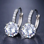 Load image into Gallery viewer, LXOEN Fashion 10 Colors AAA CZ Hoop Earrings For Women Silver Color Crystal Girl Hoops Jewelry Gift Wholesale brinco bijoux
