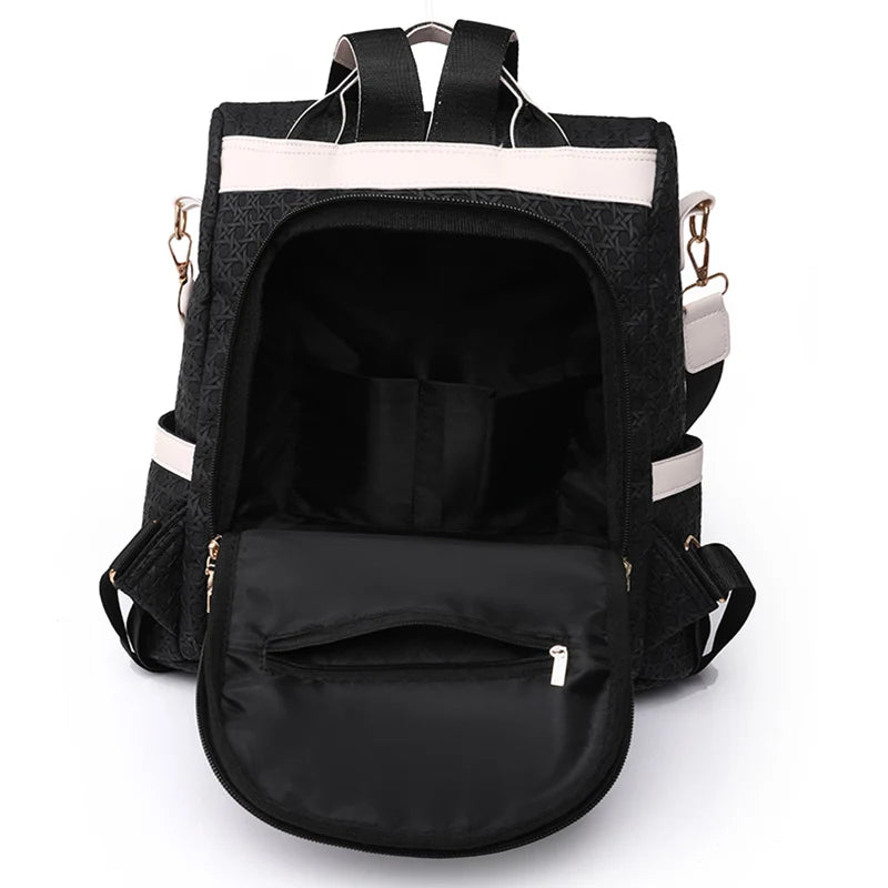 Fashion Backpack Waterproof Backpack For Women Quality School Bags Female Solid Color Travel Small Bag Female Multi-Function Bag