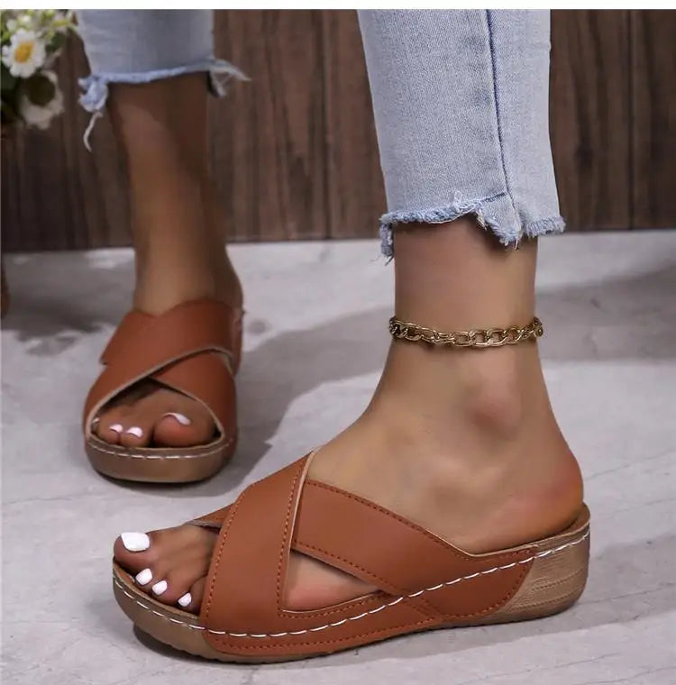 Summer Women Sandals Shoes Retro Walking Shoes Party Ladies Shoes Beach Sandals Woman Soft Female Footwear Women Sandal