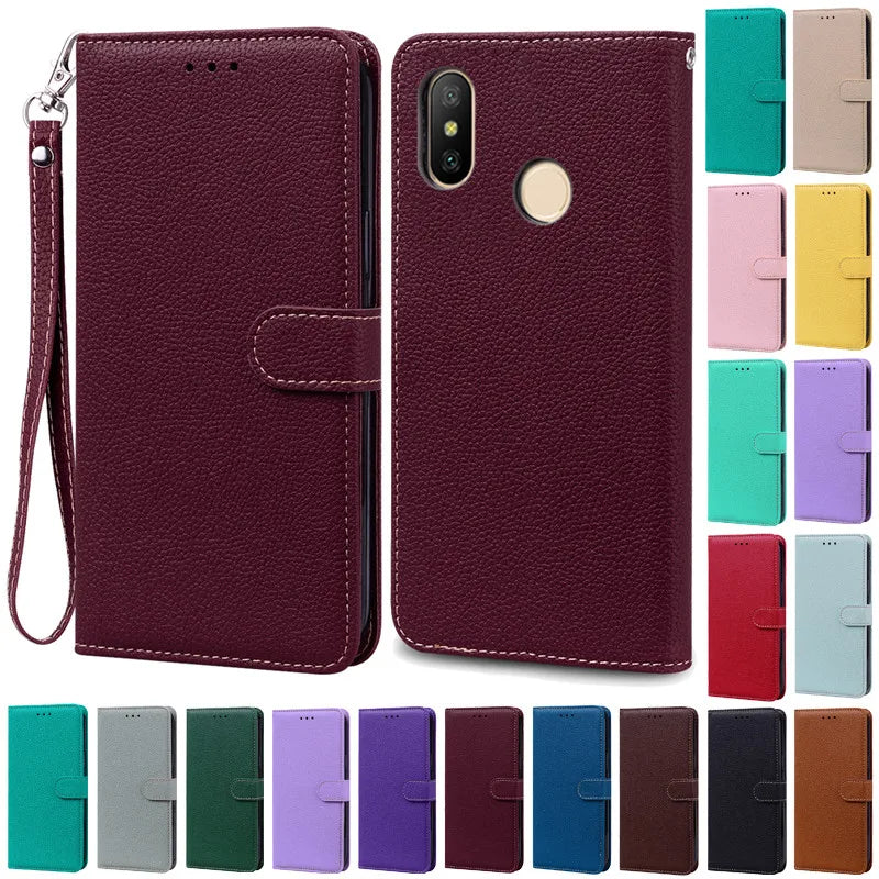 Mi A2 Lite Case For Xiaomi Mi A2 Lite Case Fundas Leather Flip Case For Xiaomi Mi A2 Wallet Case MiA2 Mi6X Mi 6X Cover Coque