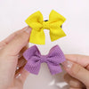 10Pcs/Set Girls Solid Hairpins Hair Bows Clips Gift Nylon Safe Hair Clip Barrettes for Infants Toddlers Kids Hair Accessories