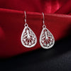 925 Sterling Silver classic water drop pattern Pendant Necklace earrings For Women fashion designer party wedding Jewelry set