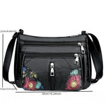 Load image into Gallery viewer, Luxury Soft Leather Women Messenger Shoulder Handbags and Purses Flowers Multi-pocket Crossbody Mommy Bag Ladies Sac 2024 New
