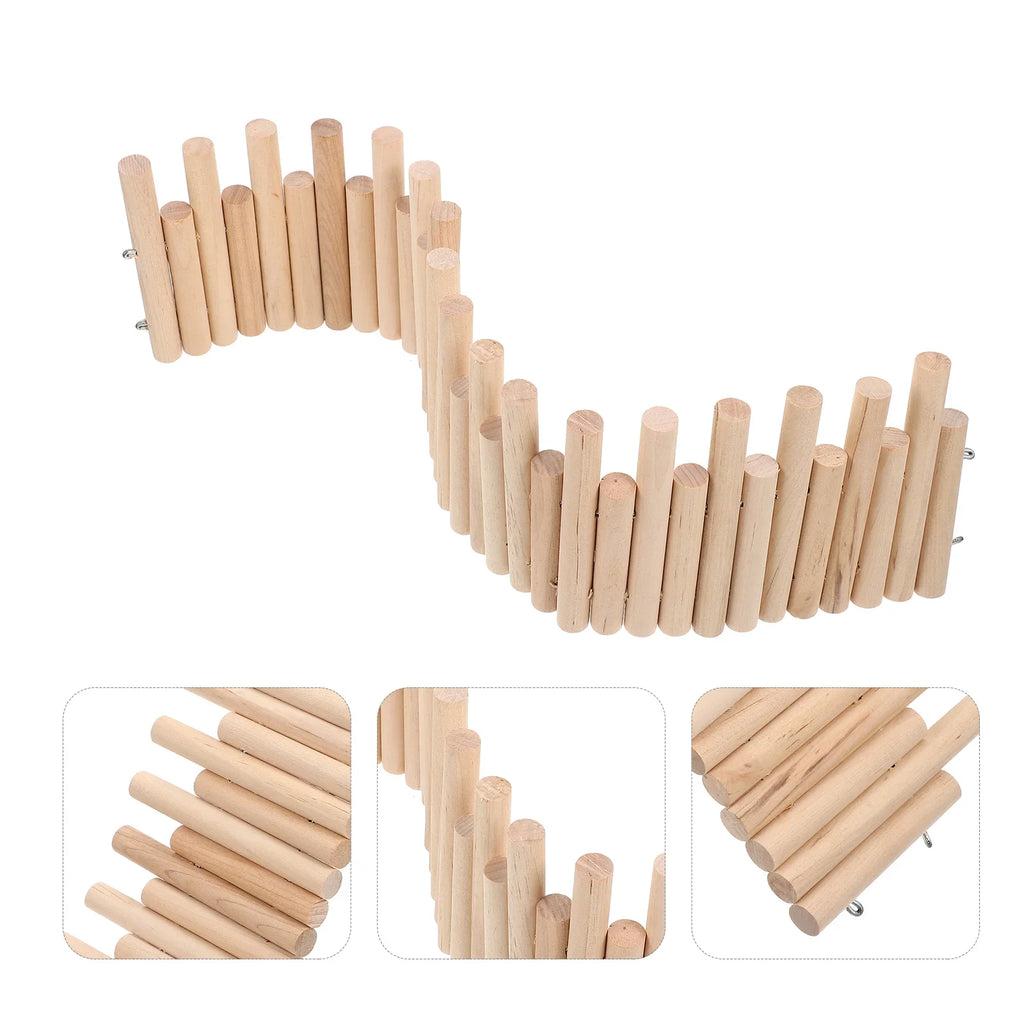 Guinea Pig Toys Hedgehog Arch Bridge Cave Wooden Fence Sugar Glider Guinea Pig Gerbils Pet Cage Accessories