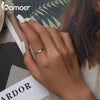 BAMOER New 925 Sterling Silver Minimalism Simple Ring for Women Fine Jewelry Fashion Stackble Eternity Band Wedding Gift Anillos