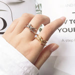 Load image into Gallery viewer, eManco Stainless Steel Braided Twist Ring Personalized Open End Ring Niche Jewelry For Women Holiday Gift
