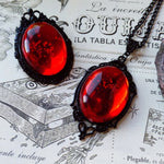 Load image into Gallery viewer, Gothic Stardust Crystal Cameo Necklace Red Purple Crystal Pendant Necklace Vintage Satan Demon Halloween Jewelry for Women Girls
