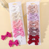 10pcs/set Girls Princess Solid Hairpins Hair Bows Nylon Safe Hair Clip Barrettes for Infants Toddlers Kids Baby Hair Accessories