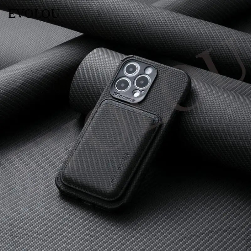 for Magsafe Carbon fiber Leather Case for Xiaomi 13 Pro 12 12X 12T Pro 11T Wallet Card Pocket magnetic Wireless charging Cover