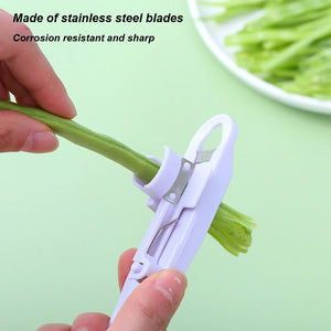 Green Bean Slicer Cutter Cut Fruit Vegetable Stringer Peeler Remover for Easy Kitchen Gadgets Kitchen Accessories