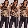 Women Blouses Sexy Leopard Print Ladies Shirts And Tops Halter Blouse Sexy Sleeveless Tops Womens Clothing Summer Female Blouses