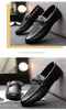 Mens Genuine Leather Loafers Luxury Formal Wedding Dress Shoes Soft Comfortable Waterproof Driving Shoes Slip on Flats Moccasin