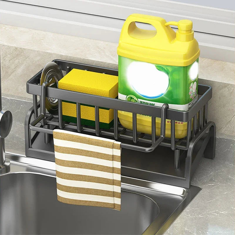 Kitchen Stainless Steel Sink Drain Rack Sponge Storage Faucet Holder Soap Drainer Towel Rack Shelf Organizer Kitchen Accessories