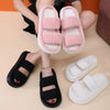 Women Spring Autumn Home Cotton Slippers Ladies Open Indoor Drop Toe Slides New Imitation Rabbit Hair Inside Flat Slippers