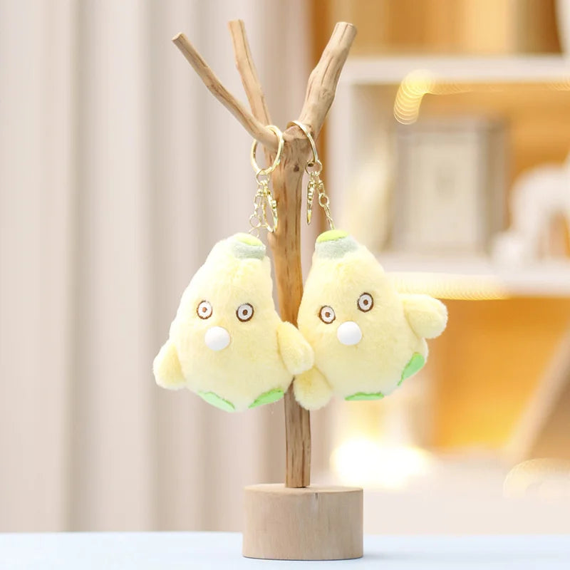 Cute Bubble Blowing Plush Banana Doll Keychains For Bag Pendant Cute Plush Keychain Funny Plush Toy Pendant Keyring