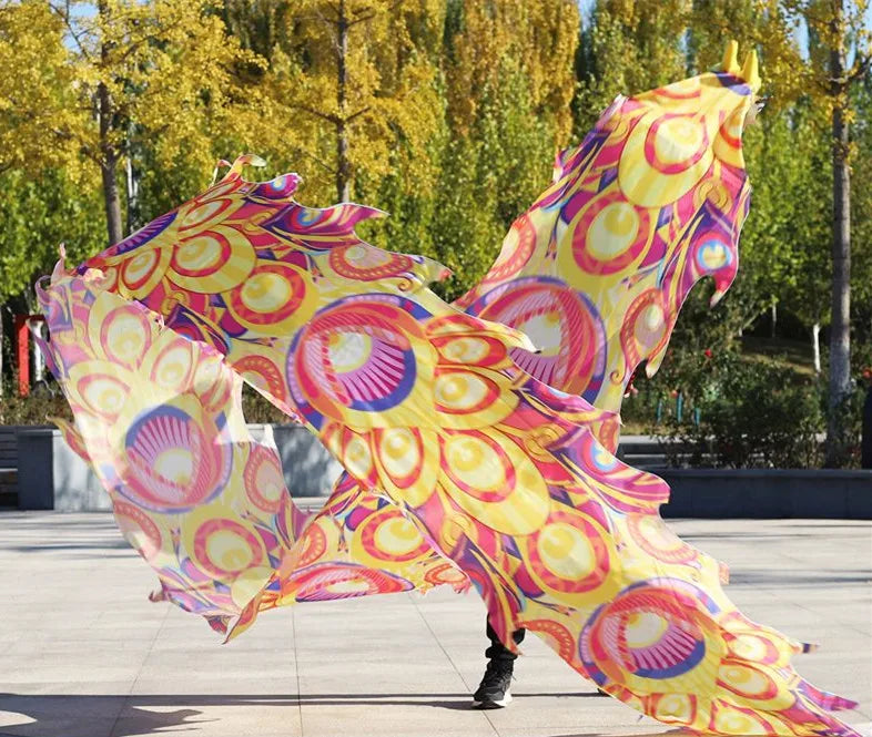 6/8/10/12m Chinese Ribbon Dragon Dance Accessories For Adults Fitness Props Outdoor Funny Practice Gift New Year Performance