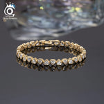 Load image into Gallery viewer, Rinntin Shiny Tennis Bracelet 925 Sterling Silver 4.0mm Bezel Setting Heart Cut CZ for Women Luxury Chain Bracelet Jewelry SB165
