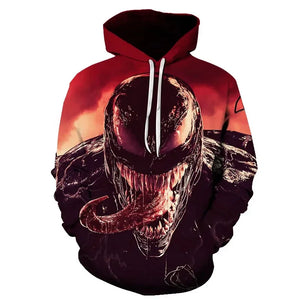 Superhero Venom 2 Hoodie Cosplay Eddie Edward Brock 3D Printed Hoodies Sweatshirt Tops