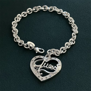 Fashion Silver Color Letter Heart Bracelet Men Women Fashion Jewelry Prom Party Jewelry