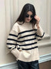 Ladies Striped Knitted Basic Thick Loose Winter Sweater Women Warm Pullover Tops Casual Streetwear Women Sweater Female Jumper