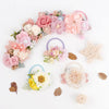 Elastic Flower Hair Bands for Girls Ponytail Holders Kids Floral Hair Tie Baby Pearls Hairband Headwear Rubber Hair Accessories