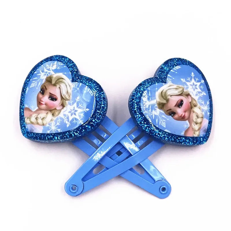 2Pcs Cartoon Princess Disney Mermaid Ariel Shine Hair Clips BB Clips Kids Hairpins Girls Hair Accessories Baby Headdress Gift