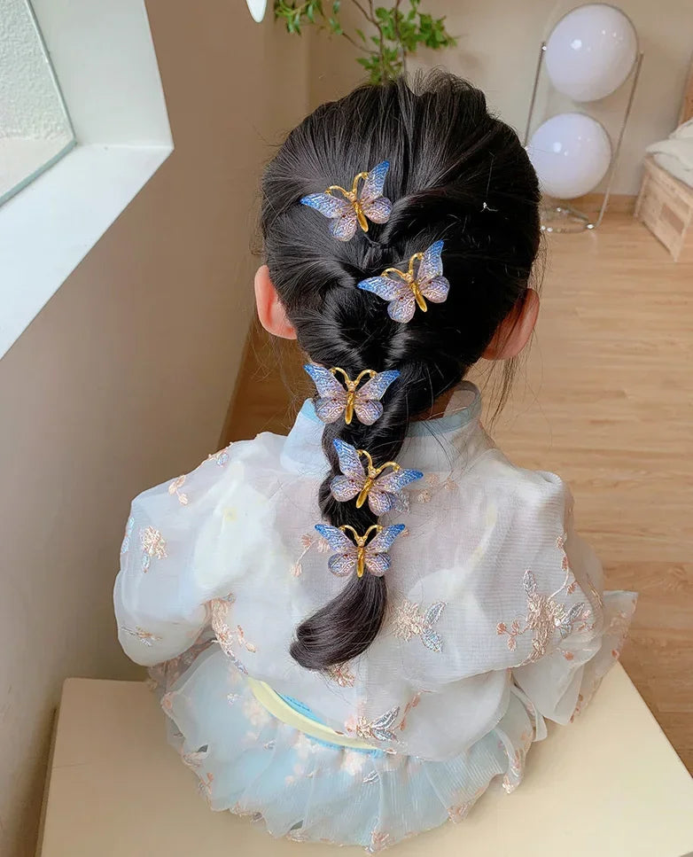 5PCS Sweet Stereoscopic Color Gradient Cute Baby Hairpins Kids Hair Clips Children Headwear Princess Barrette Girls Accessories