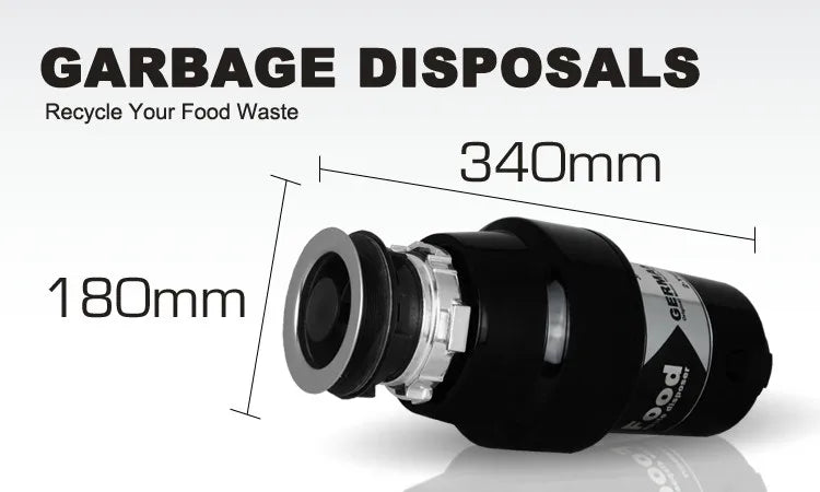 220V Household Food Garbage Disposal Food Residue Crusher Sewer Rubbish Disposal Crusher Grinder Kitchen Sink Appliance Home