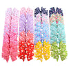 20pcs/lot Printed Flower Hair Bows With Clip For Baby Girls Grosgrain Ribbon Boutique Hair Clip Barrettes Hair Accessories 039