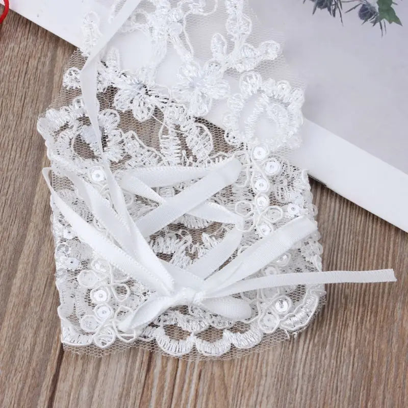 Girls Princess Gloves Girls Dress Glove Lace Diamond Performance Photography Costume Wedding Accessories for Kids Birthday Gift