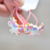 2PCS Cartoon Cute Rainbow White Horse Princess Headwear Kids Elastic Hair Bands Children Ropes Girls Accessories Baby Headdress