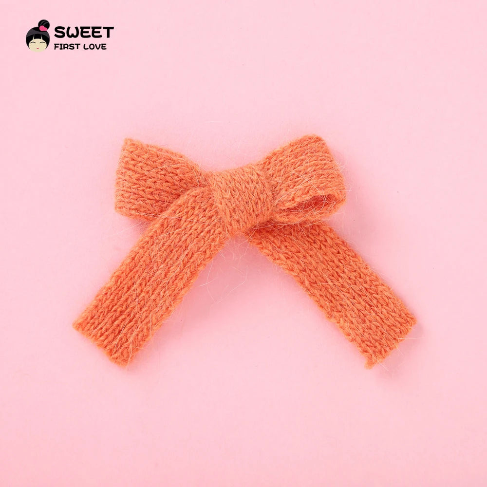 Wool Knit Hair Bows Cute Hairpins Girls BB Clips Sweet Hair Clips Barrettes Solid Clip Kids Headwear Fashion Hair Accessories