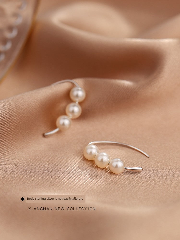 Xiangnan Sterling Silver Best Selling Niche Style Women's Pearl Earrings