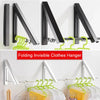 Wall-Mounted Folding Clothes Drying Rod Outdoor Balcony Invisible Hangers Space Aluminum Clothing Rack Home Bathroom Accessories