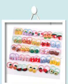 2PCS New Cute Red Cartoon Candy Girls Kids Elastic Hair Bands Princess Hair Accessories Children Hair Ties Baby Headwear