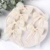 6Pcs Lace Hair Bows Clip Cute Girls Hairpins Solid Duckbilled Hair Clips Barrettes Kids Headwear Fashion Hair Accessories