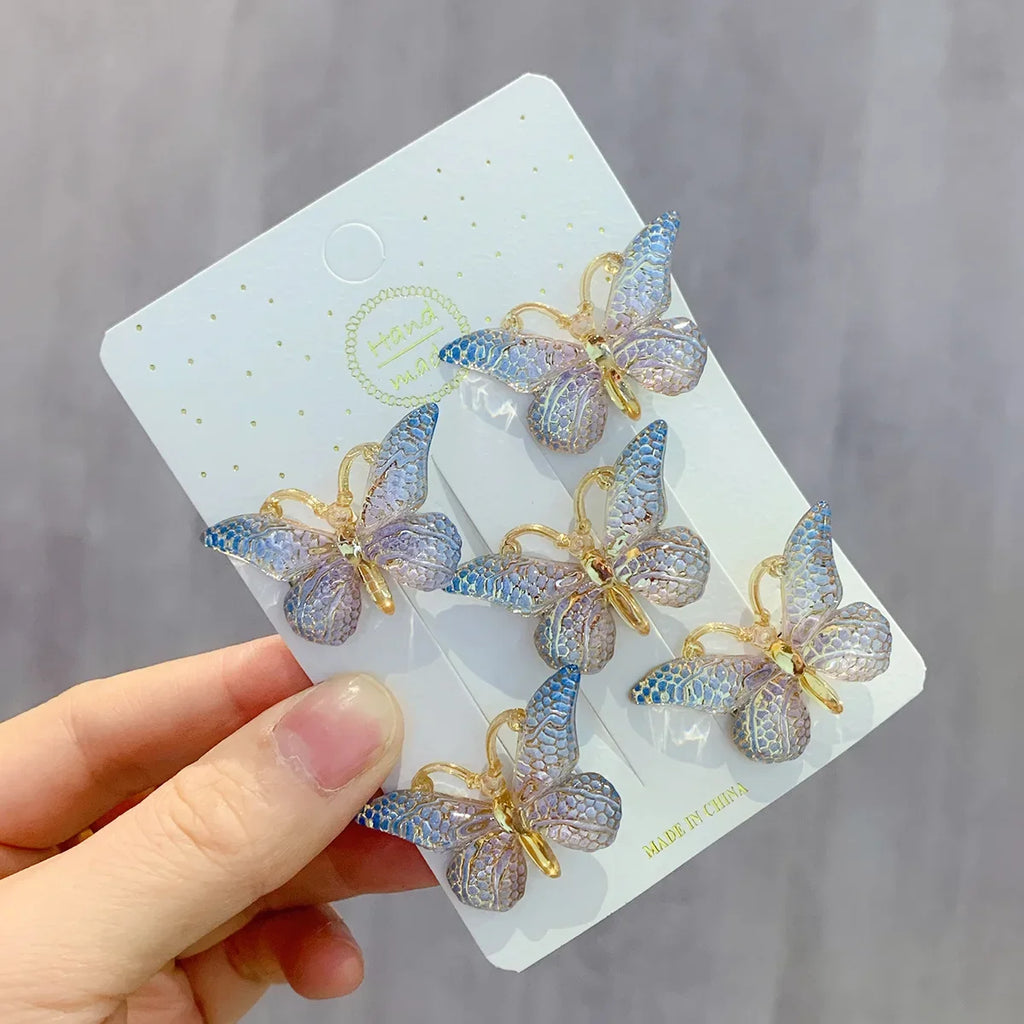 5PCS Sweet Stereoscopic Color Gradient Cute Baby Hairpins Kids Hair Clips Children Headwear Princess Barrette Girls Accessories
