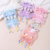 10Pcs Girl Cartoon Hair Band Bow Hair Ties Lovely Colors Flower Ponytail Holder Children Scrunchies Rubber Kids Hair Accessories