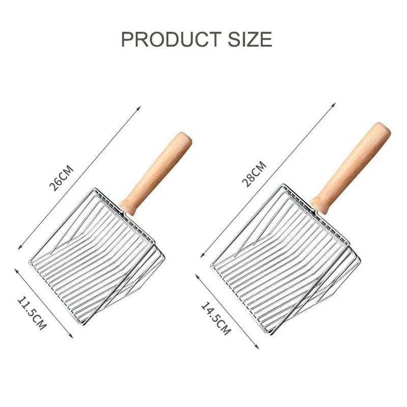 Cat Litter Shovel Wood Handle Cat Litter Shovel Toilet Cleaning Shovel Tools Pet Cleaning Accessories Supplies Cats Pet Products