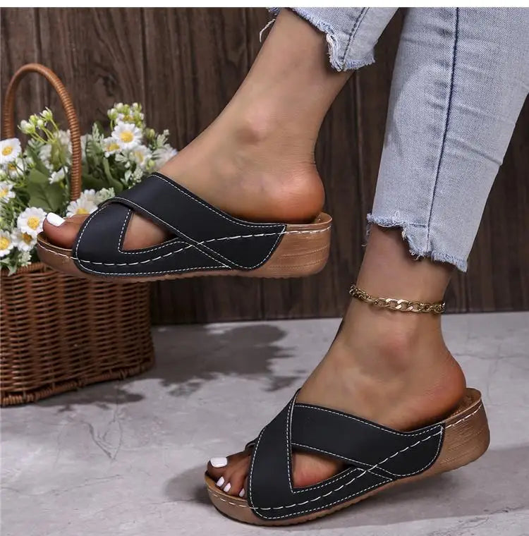 Summer Women Sandals Shoes Retro Walking Shoes Party Ladies Shoes Beach Sandals Woman Soft Female Footwear Women Sandal