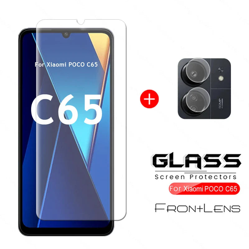 For Xiaomi POCO C65 Glass for POCO C65 Tempered Glass Screen Protector Camera Lens Flim POCO C65 Glass