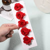 5Pcs/Set Solid Color Sweet Camellia Hair Clips For Kids Girls Flower Hairpins Covered Safety Clips Headwear Hair Accessories