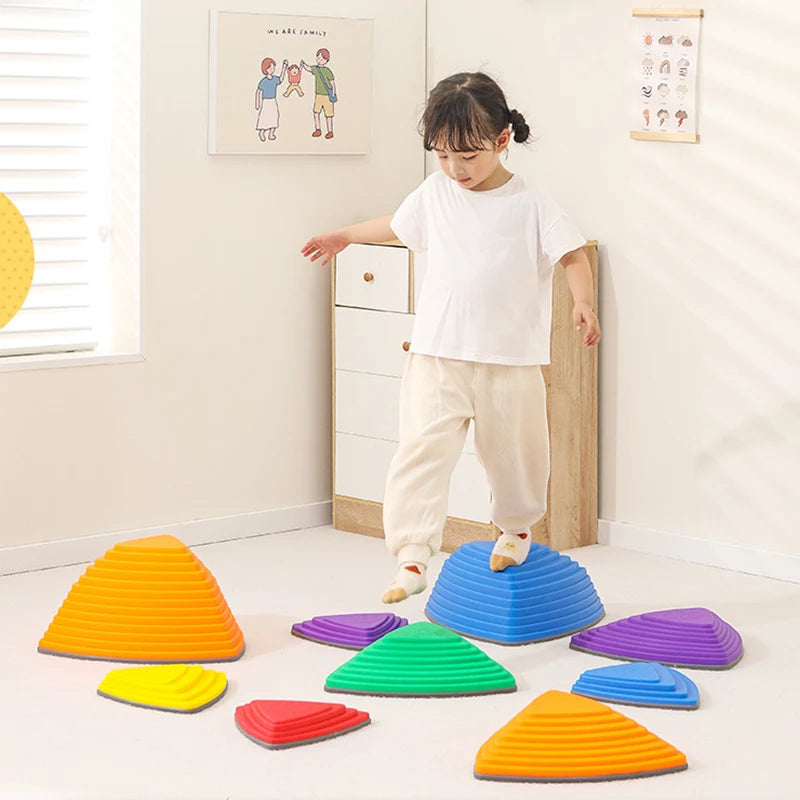 Balance Steping Stones Kids Sport Toys Montessori Sensory Integration Training Activities Autism Therapy Outdoor Games