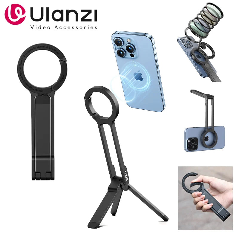 Ulanzi MA30 Dual Sided Magnetic Tripod With Buckle Smartphone Cell Phone Selfie Stick For Magsafe iPhone 16 15 14 13 12 Pro Max