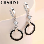 Load image into Gallery viewer, CHSHINE 925 Sterling Silver Circle Ring Earrings For Lady Lovers Banquet Party Jewelry

